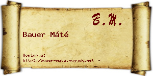 Bauer Máté névjegykártya