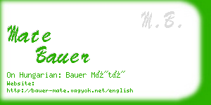 mate bauer business card